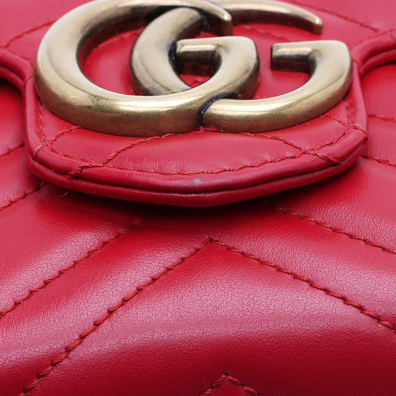 Gucci Matelasse Leather GG Marmont Mini Wallet on Chain Bag SHF 2R5i8 LuxeDH