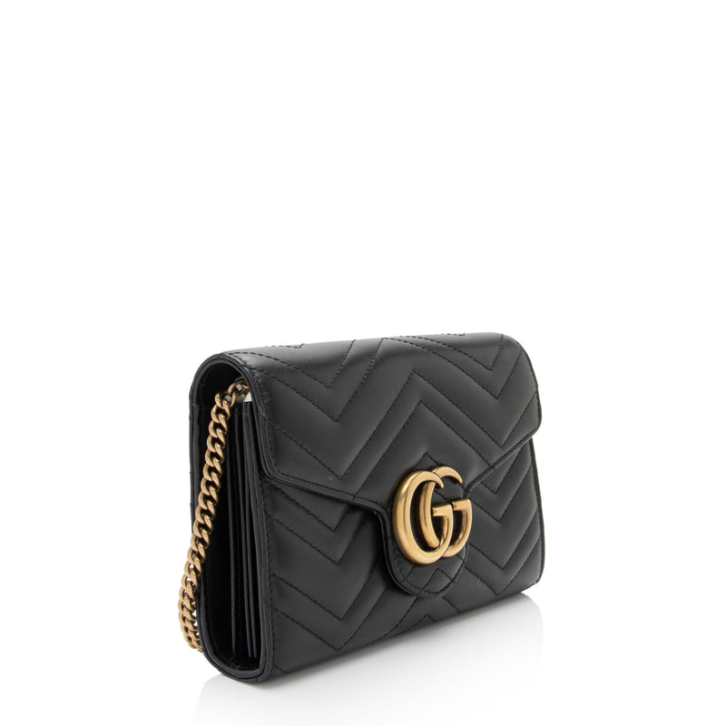 Gucci Matelasse Leather GG Marmont Mini Wallet on Chain Bag (SHF-LtbPo –  LuxeDH
