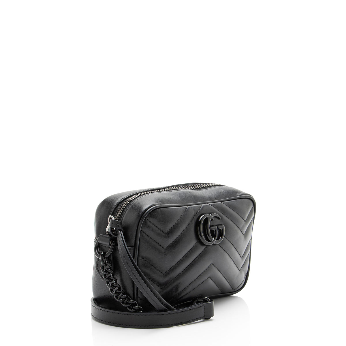 Gucci Matelasse Leather GG Marmont Monochrome Mini Camera Bag
