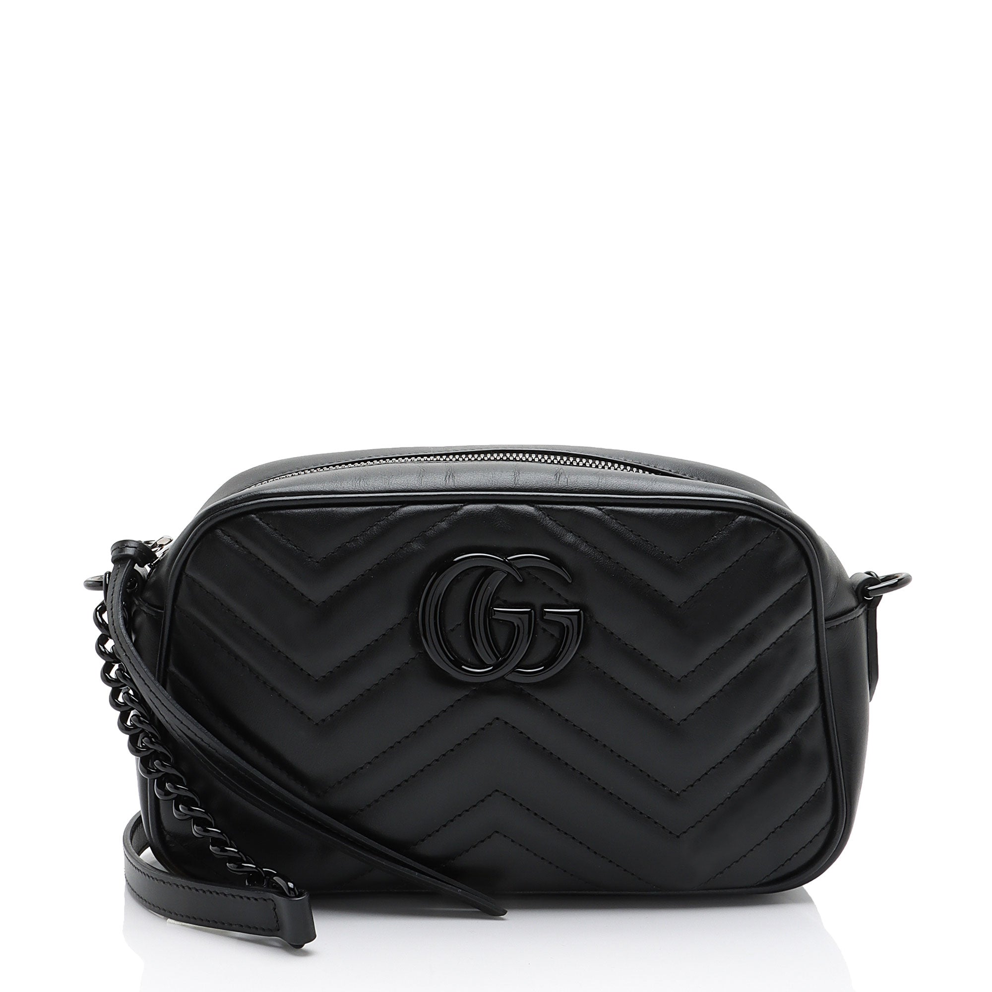 Gucci Matelasse Leather GG Marmont Monochrome Small Camera Bag
