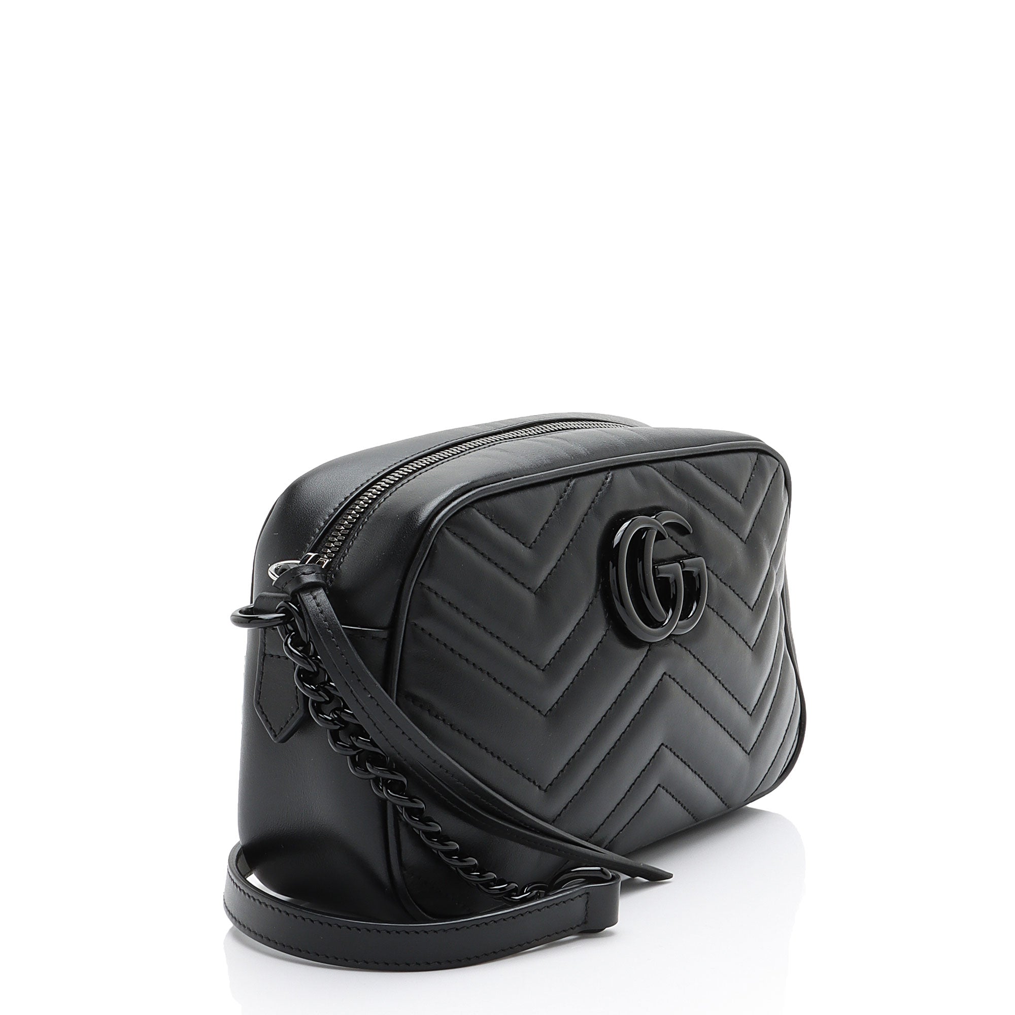 Gucci Matelasse Leather GG Marmont Monochrome Small Camera Bag