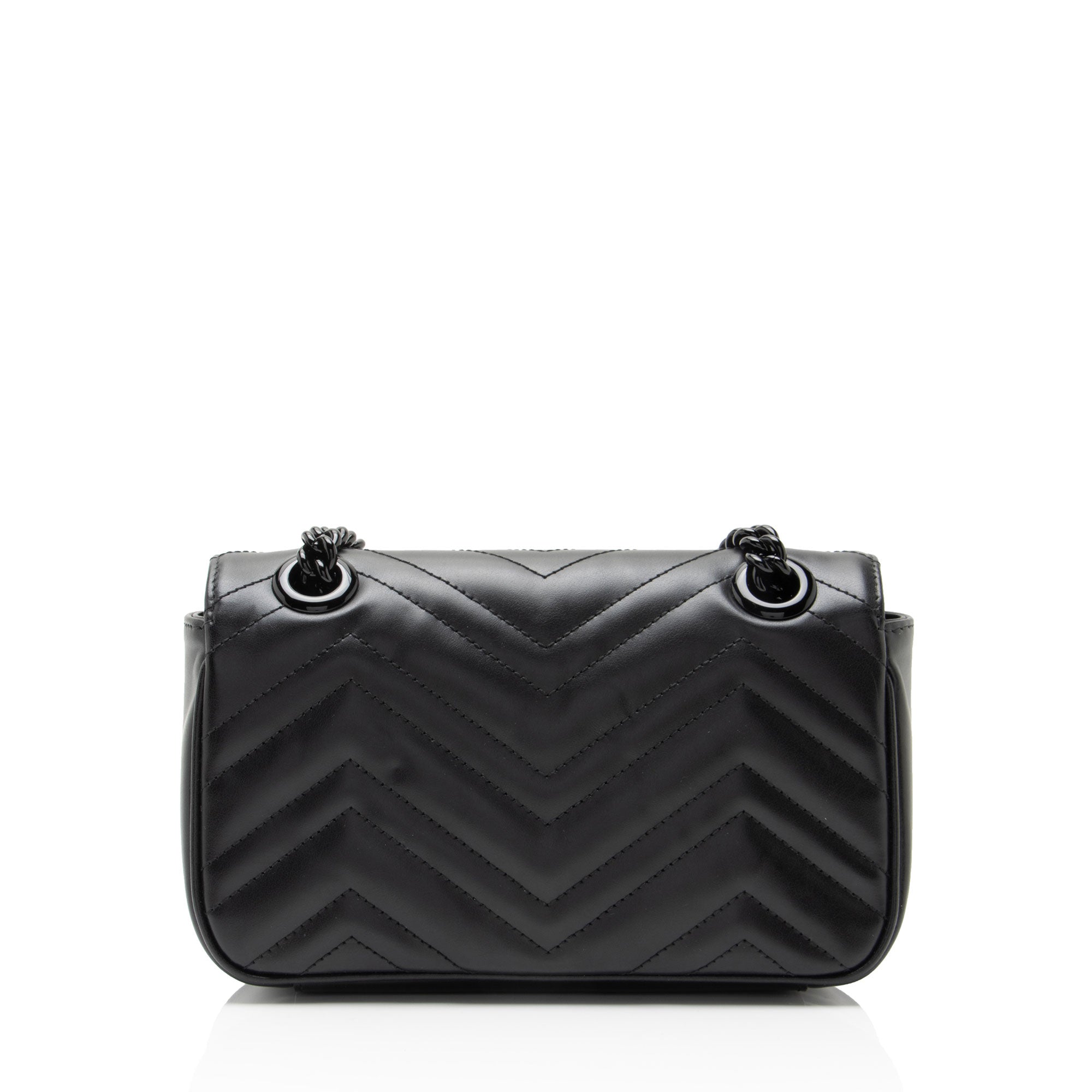 Gucci Matelasse Leather GG Marmont Monochrome Small Flap Bag