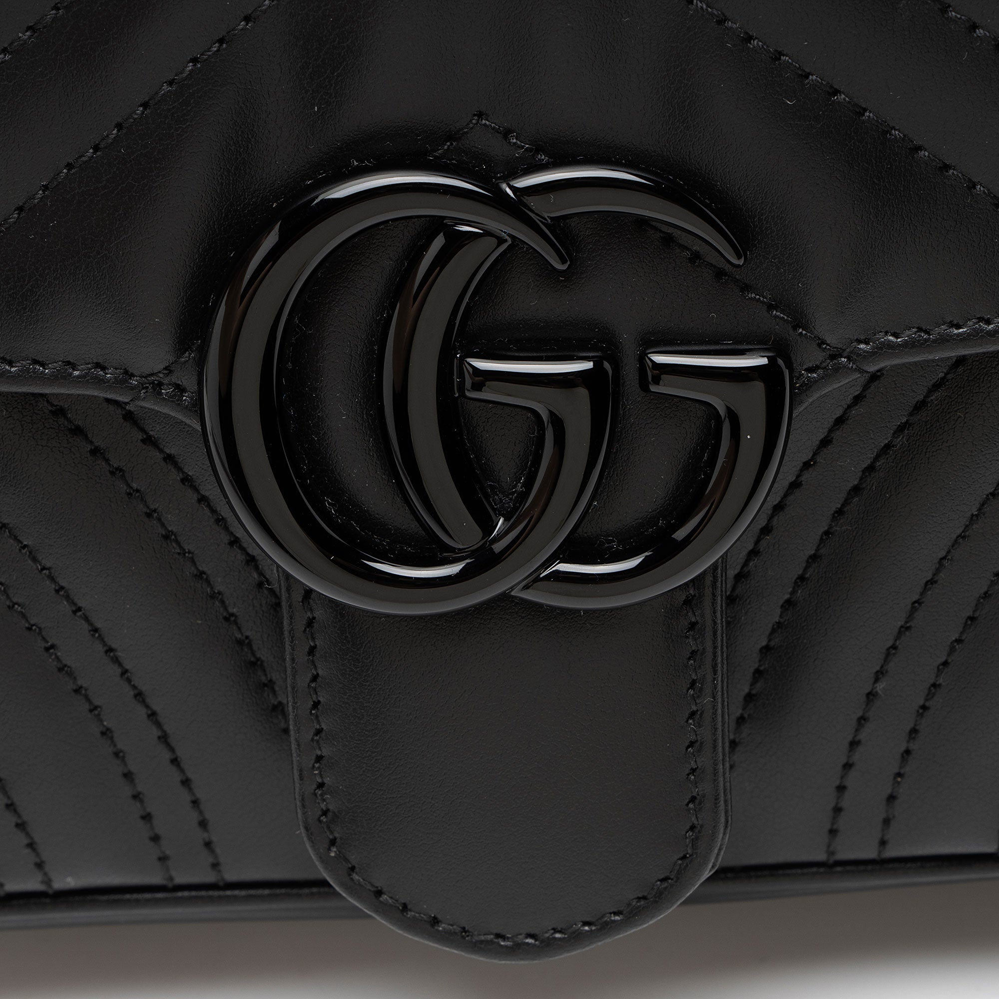 Gucci Matelasse Leather GG Marmont Monochrome Small Flap Bag