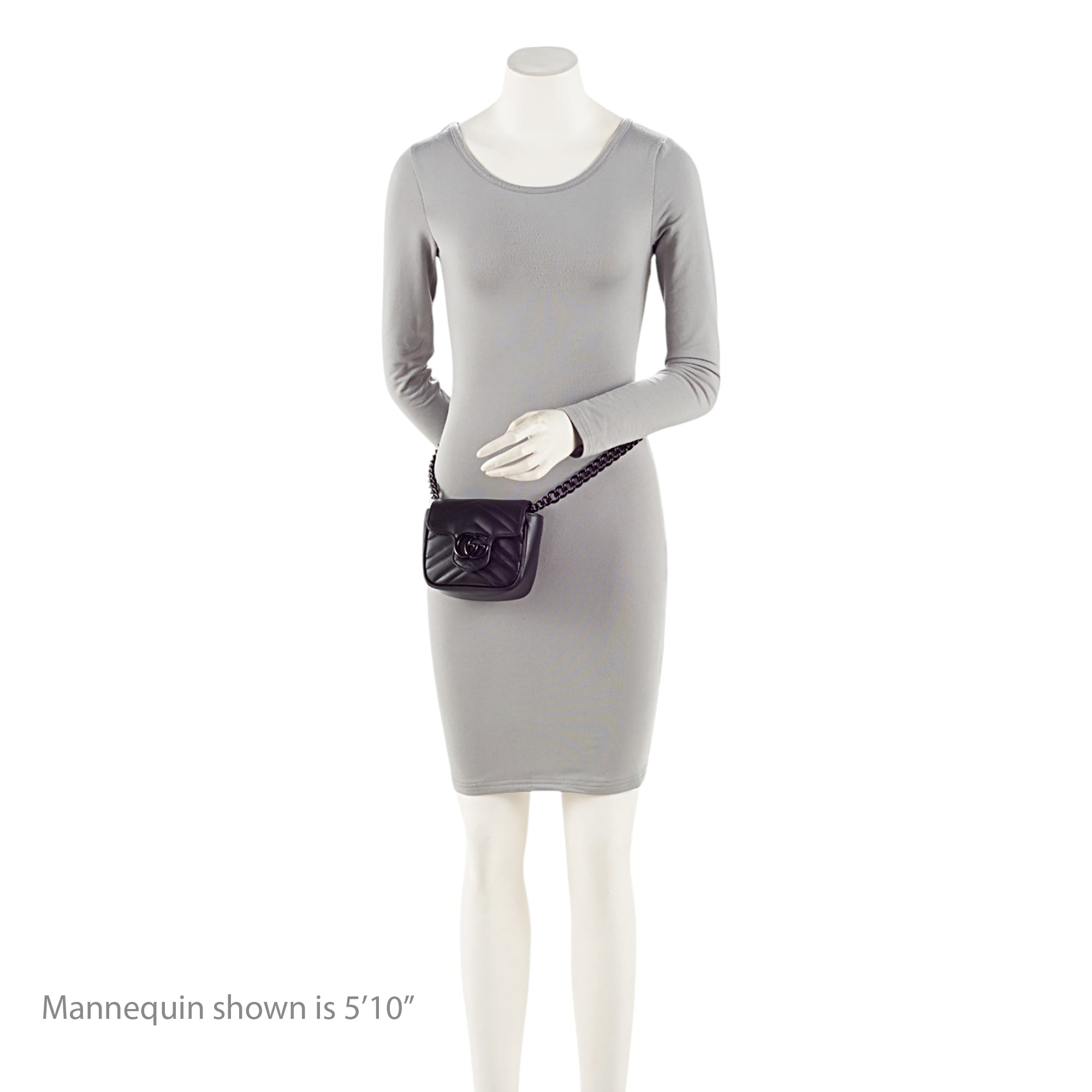 Gucci Matelasse Leather GG Marmont Monochrome Square Chain Belt Bag