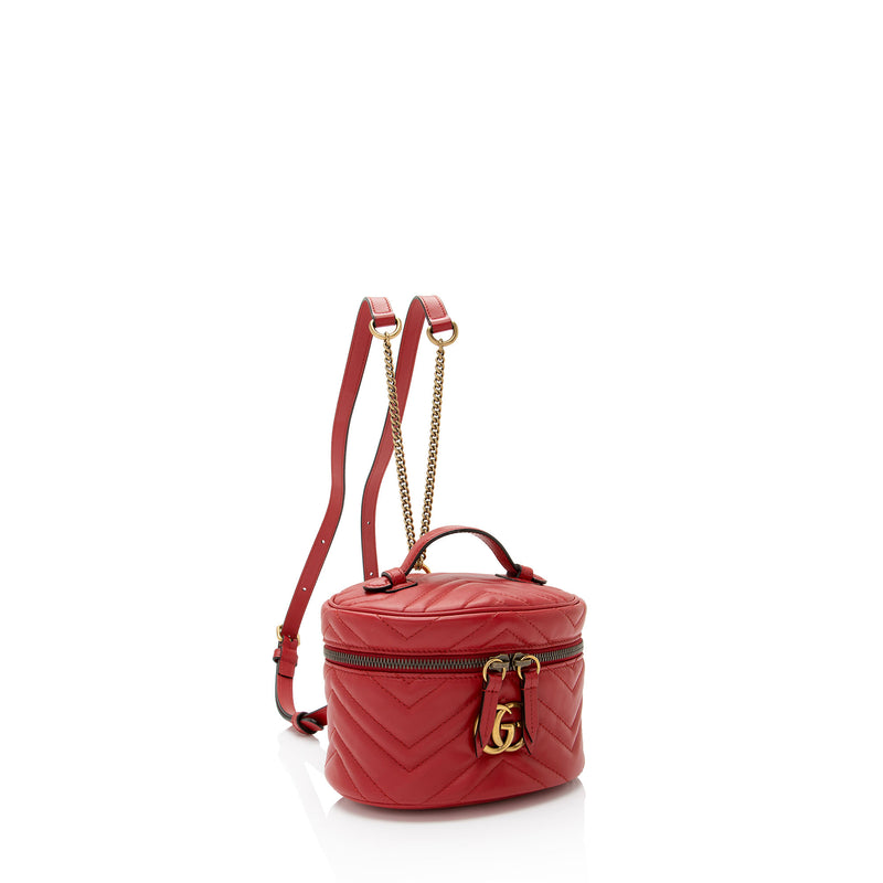 Gucci Matelasse Leather GG Marmont Round Mini Backpack (SHF-I7EvuE)