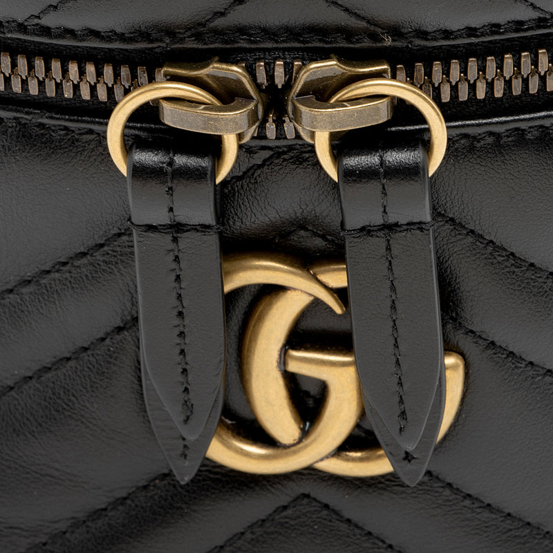 Gucci Matelasse Leather GG Marmont Round Mini Backpack (SHF-nSn7Zg)