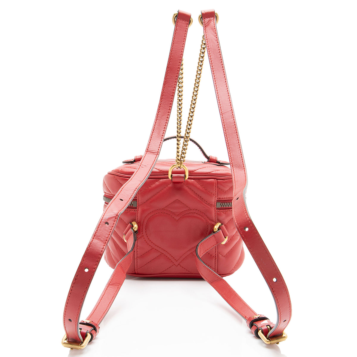 Gucci Matelasse Leather GG Marmont Round Mini Backpack