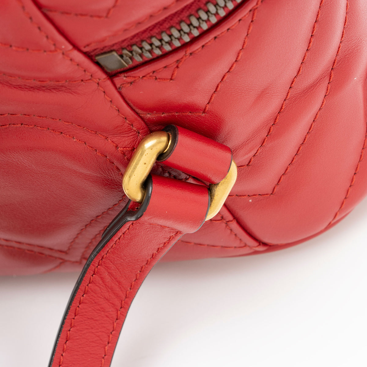 Gucci Matelasse Leather GG Marmont Round Mini Backpack