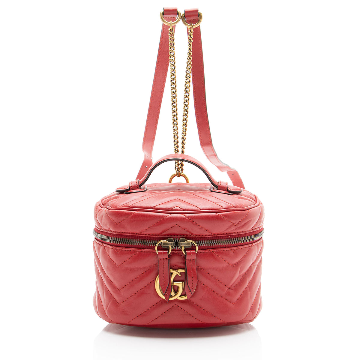 Gucci Matelasse Leather GG Marmont Round Mini Backpack