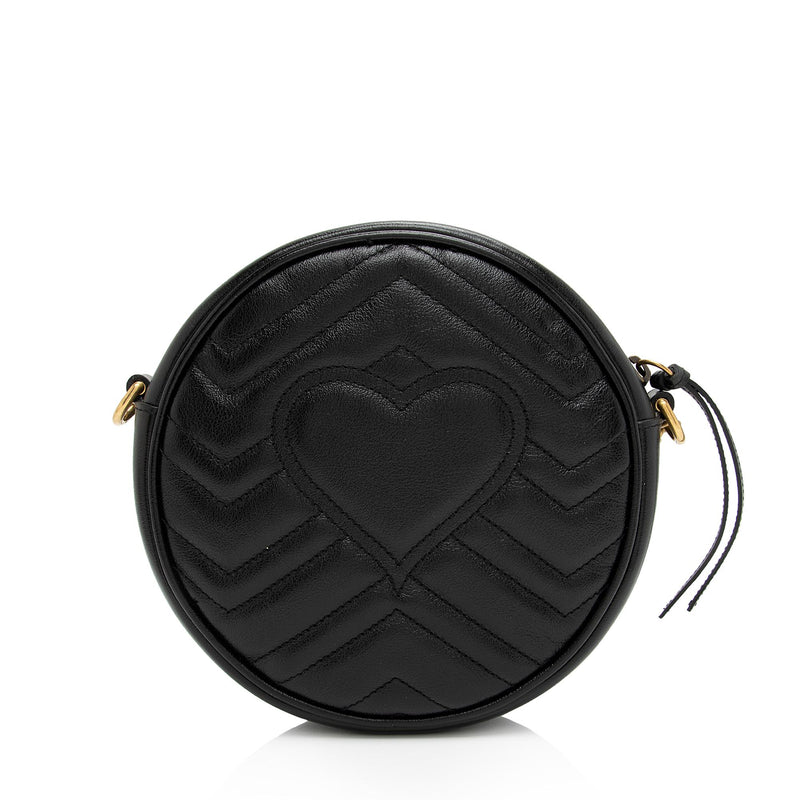 Gucci, Bags, Gucci Calfskin Matelasse Gg Marmont Round Coin Purse Black