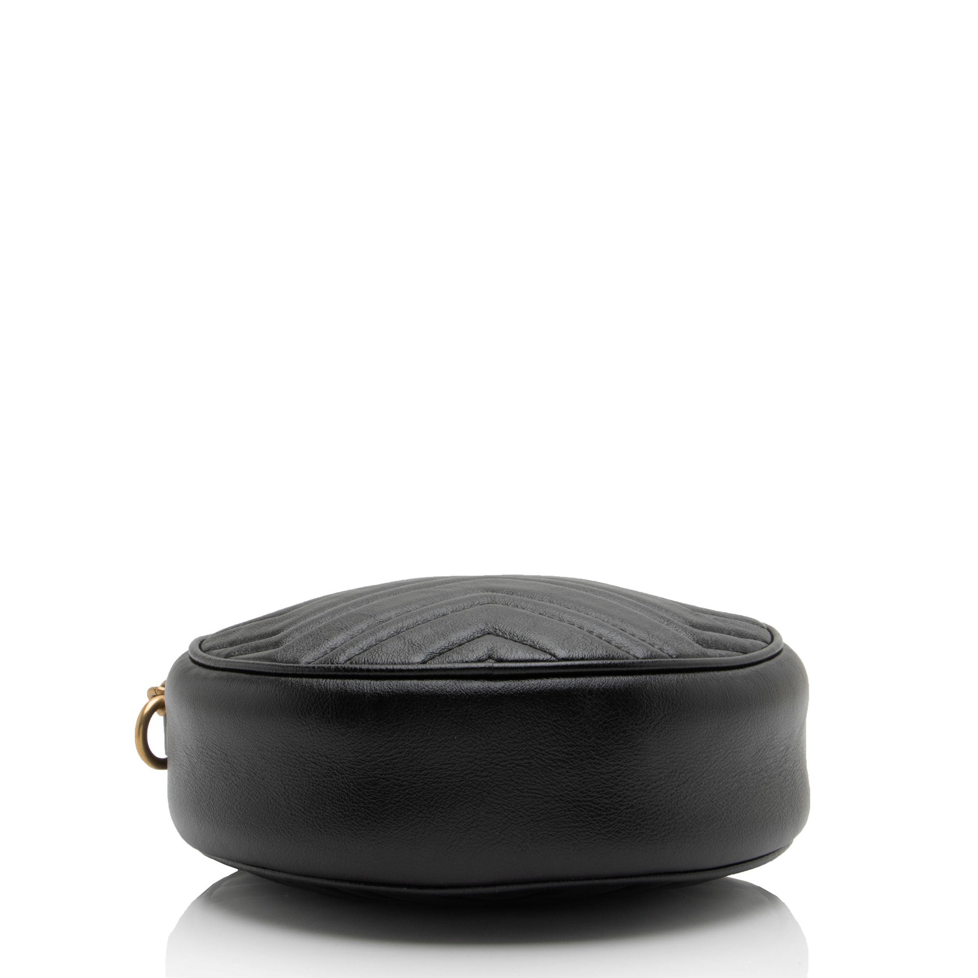 Gucci Matelasse Leather GG Marmont Round Mini Shoulder Bag