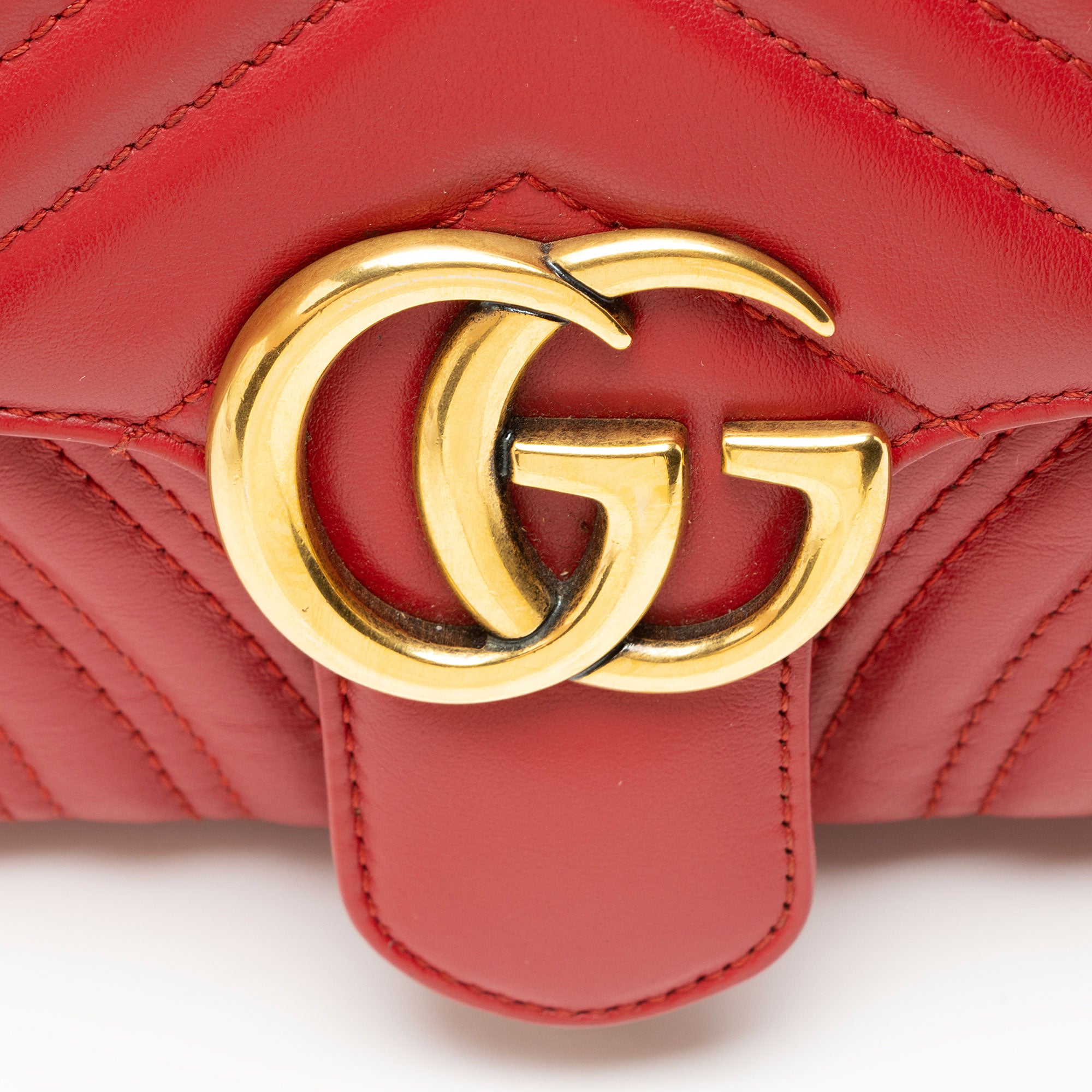 Gucci Matelasse Leather GG Marmont Small Flap Bag
