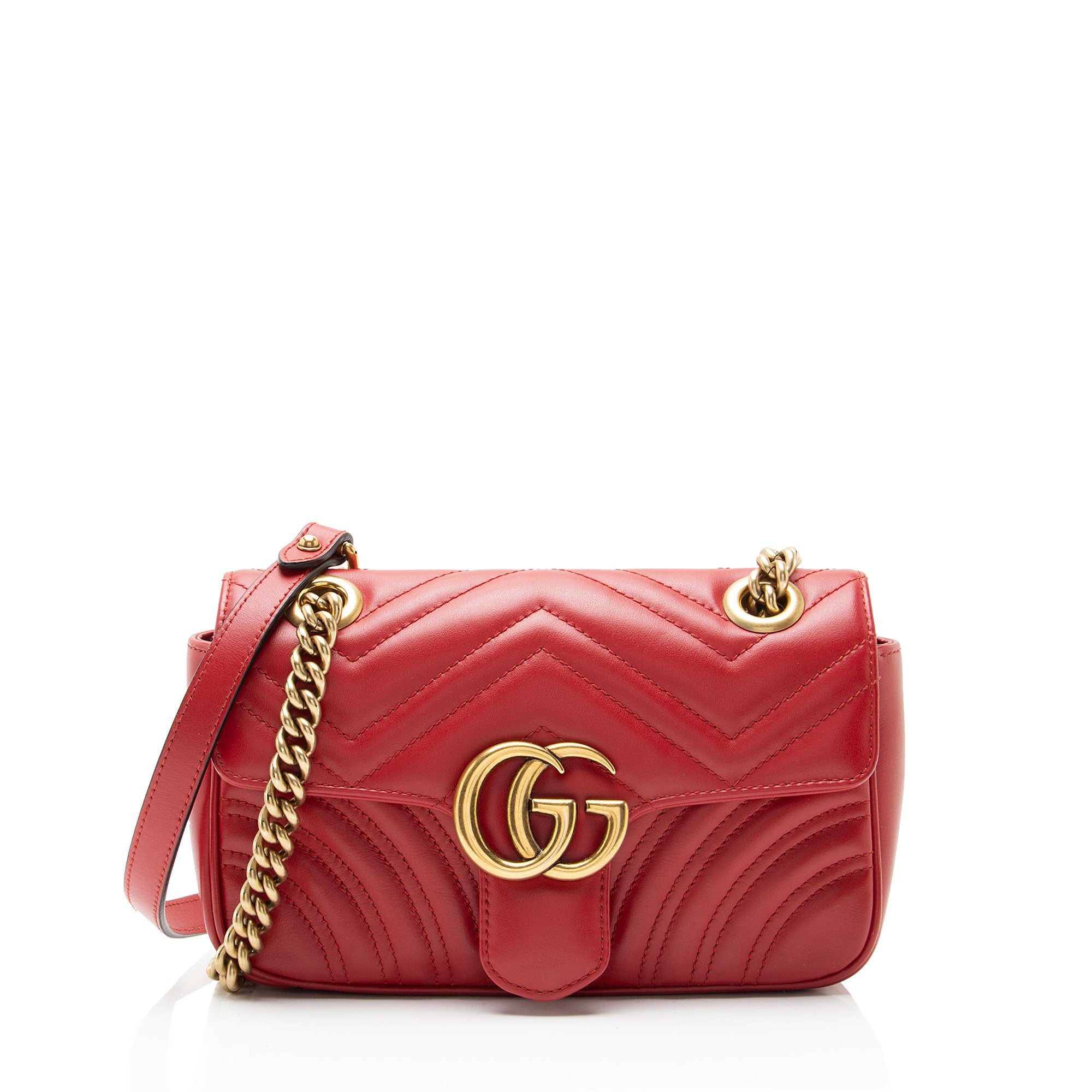 Gucci Matelasse Leather GG Marmont Small Flap Bag
