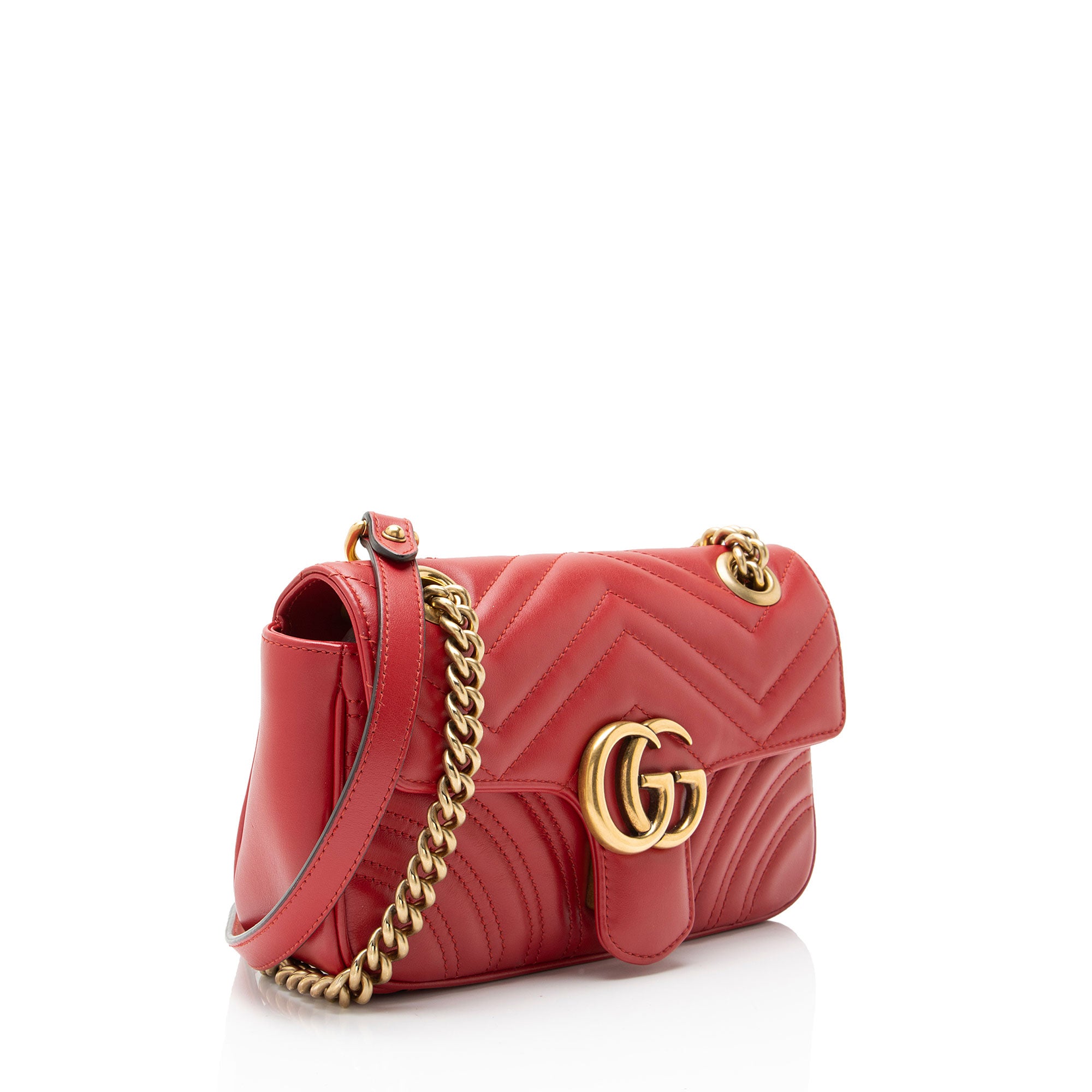 Gucci Matelasse Leather GG Marmont Small Flap Bag