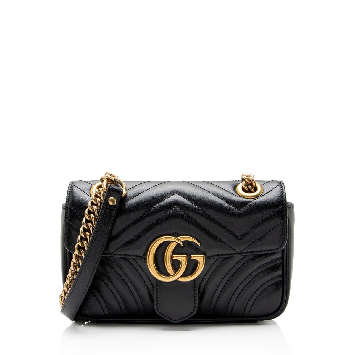 Gucci Matelasse Leather GG Marmont Small Flap Bag