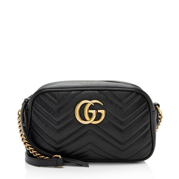 Gucci Matelasse Leather GG Marmont Small Shoulder Bag (SHF-Abtg9L)