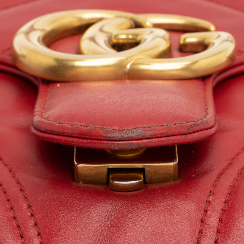 Gucci GG Marmont Matelasse Super Mini Bag Red in Leather with Antique  Gold-tone - US