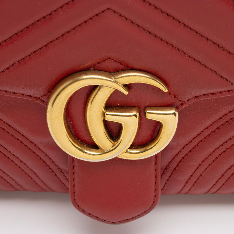 Gucci Matelasse Leather GG Marmont Small Top Handle Bag (SHF-b8y4T7)