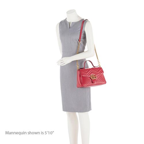 Gucci Matelasse Leather GG Marmont Small Top Handle Bag (SHF-b8y4T7)