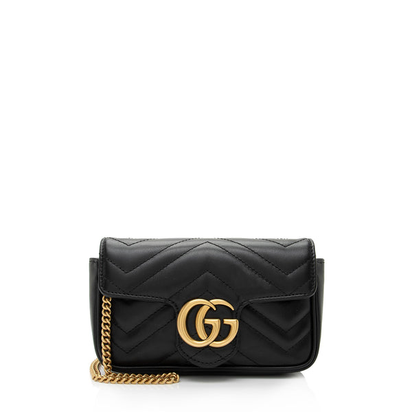 Gucci Matelasse Leather GG Marmont Super Mini Bag (SHF-sC7a2m)