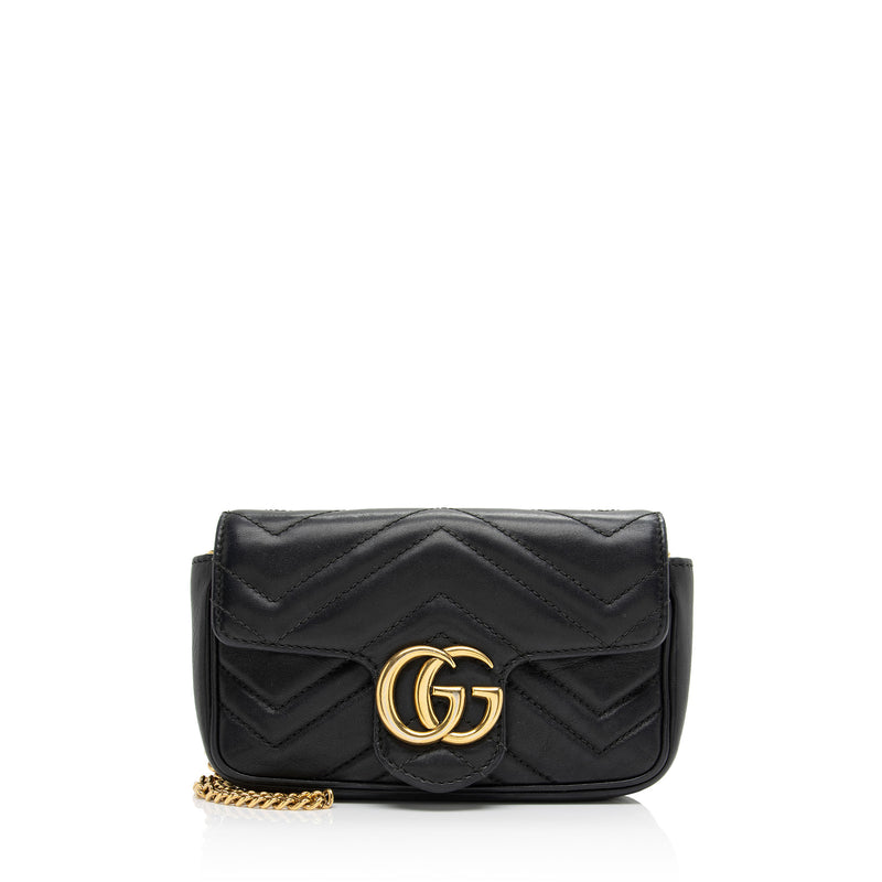 Gucci Matelasse Leather GG Marmont Super Mini Bag (SHF-PG5W8B