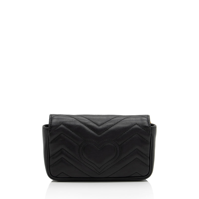 Gucci Matelasse Leather GG Marmont Super Mini Flap Bag (SHF-yBfrwz)