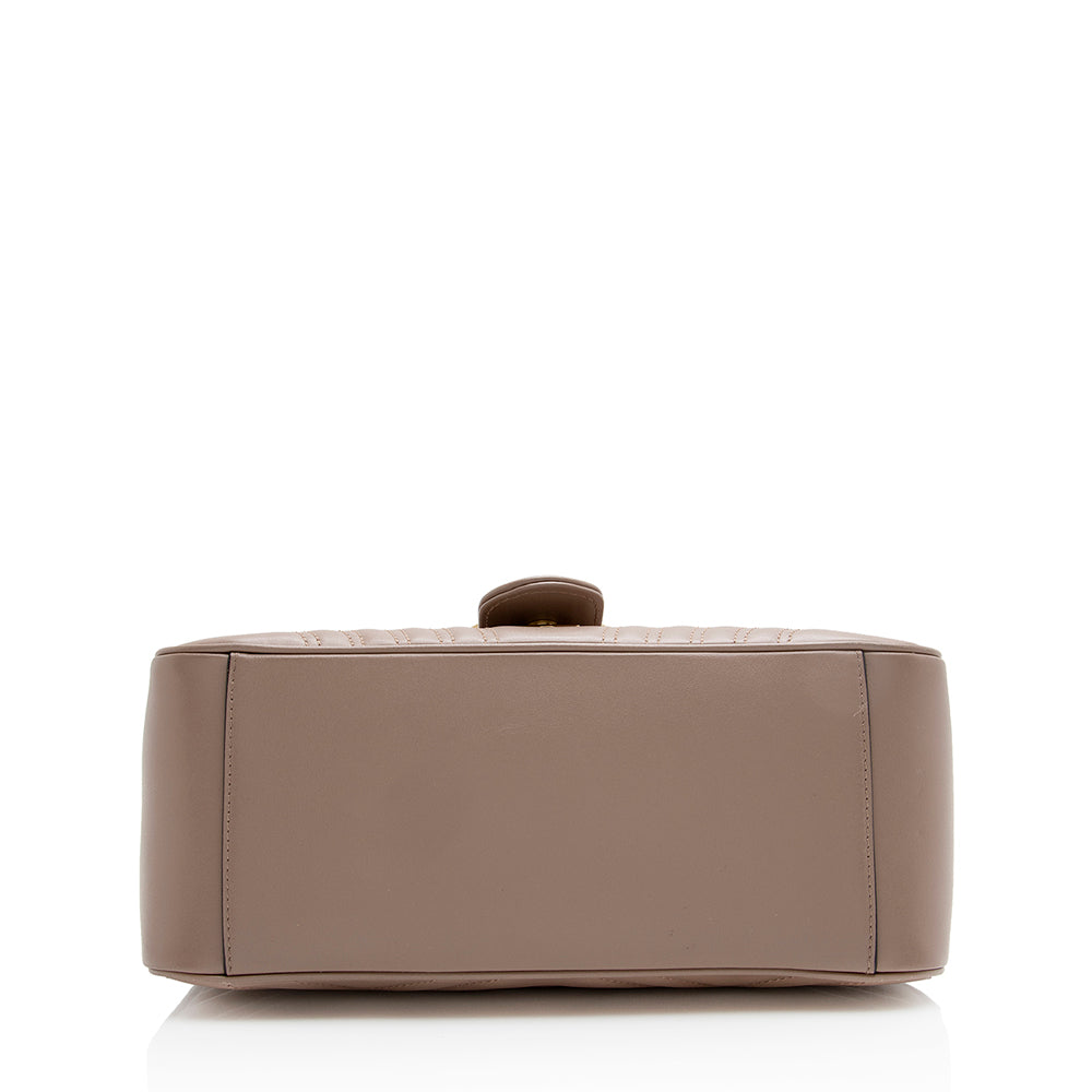 Gucci Matelasse Leather GG Marmont Top Handle Small Shoulder Bag (SHF-22063)