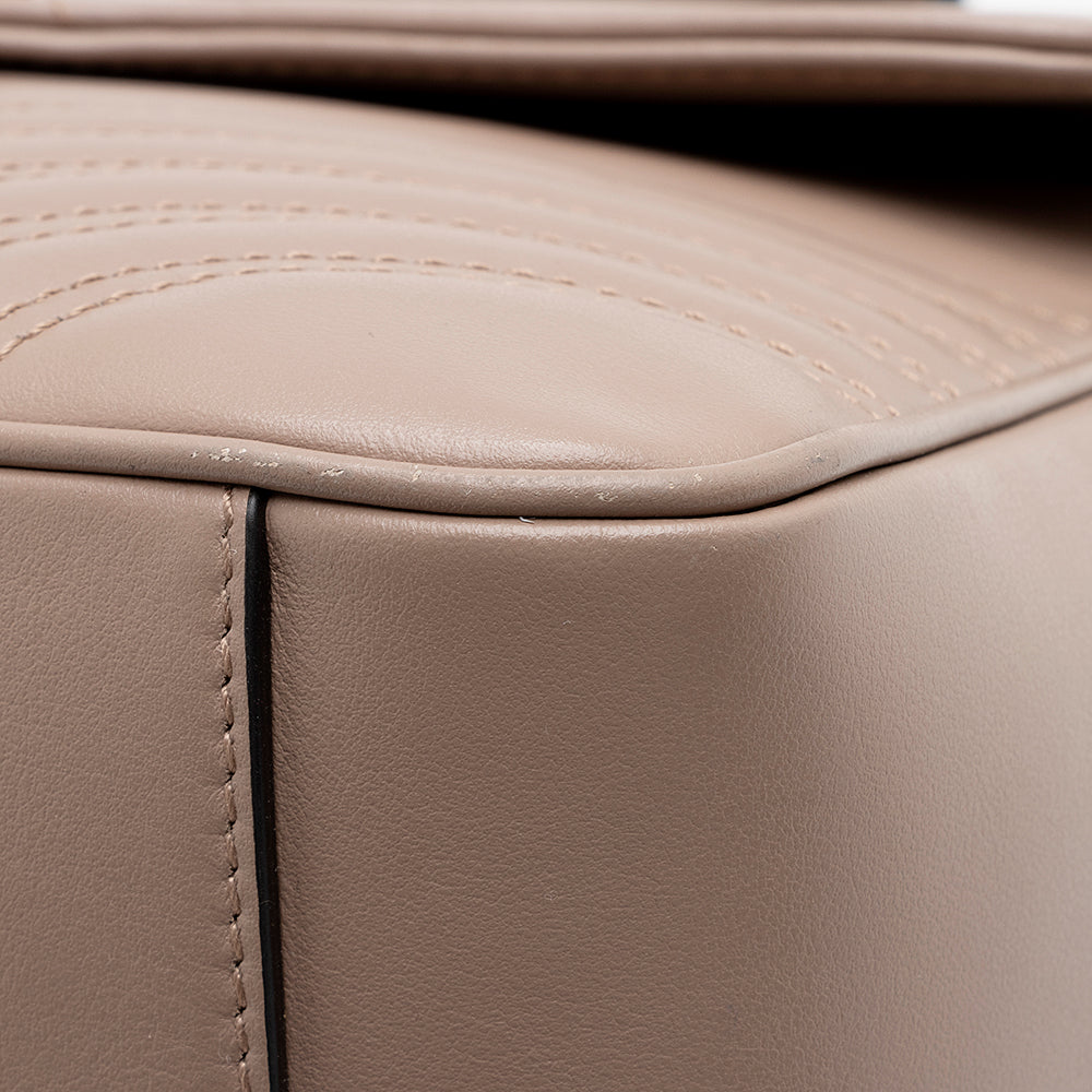 Gucci Matelasse Leather GG Marmont Top Handle Small Shoulder Bag (SHF-22063)