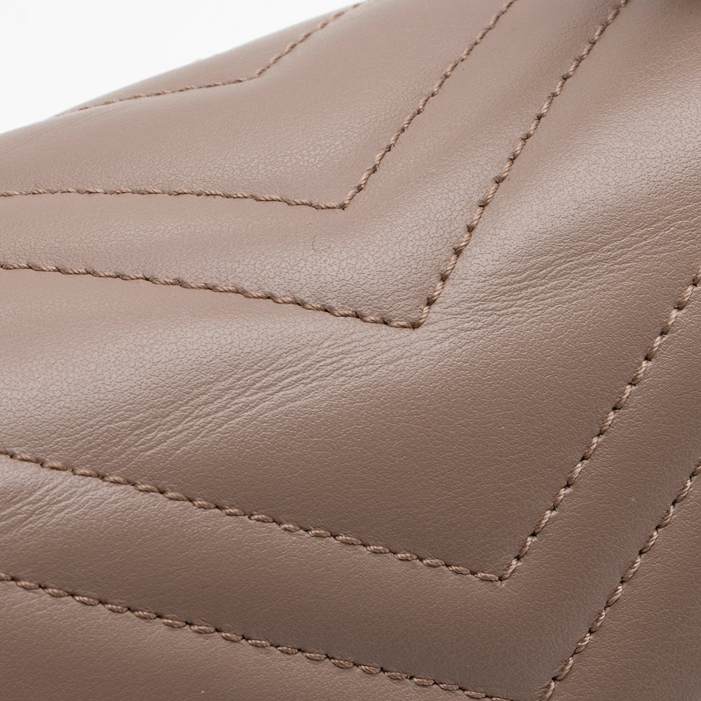 Gucci Matelasse Leather GG Marmont Top Handle Small Shoulder Bag (SHF-22063)