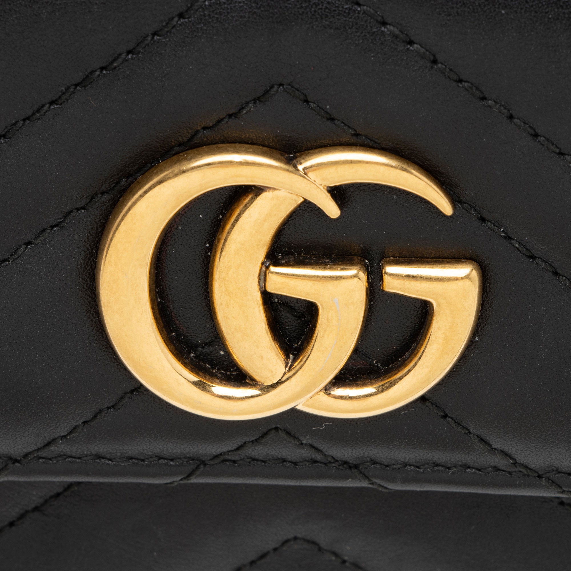Gucci Matelasse Leather GG Marmont Trifold Wallet