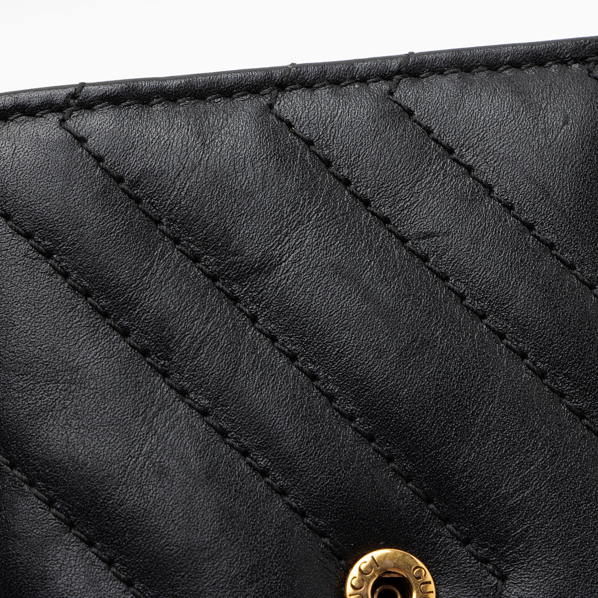 Gucci Matelasse Leather GG Marmont Trifold Wallet