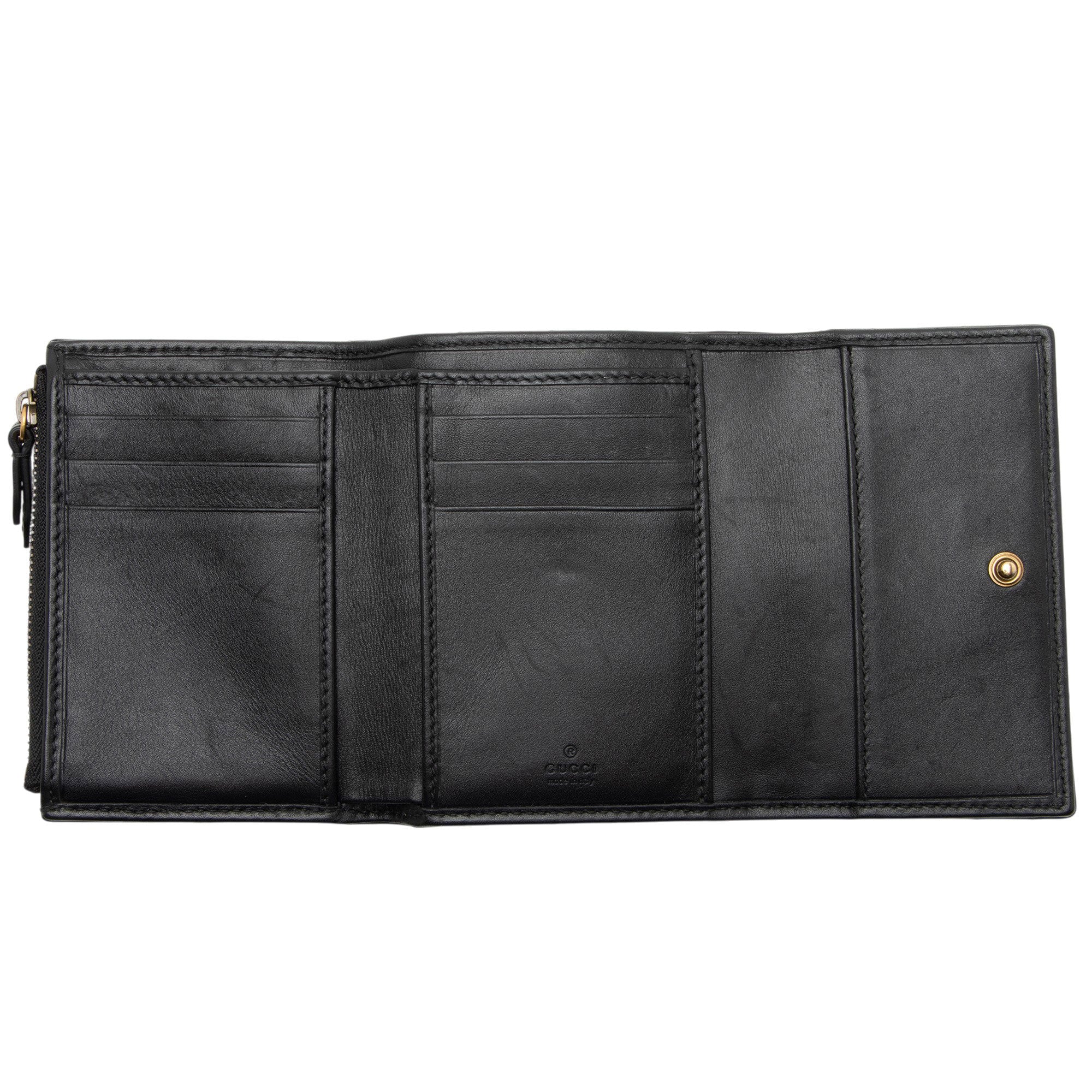 Gucci Matelasse Leather GG Marmont Trifold Wallet