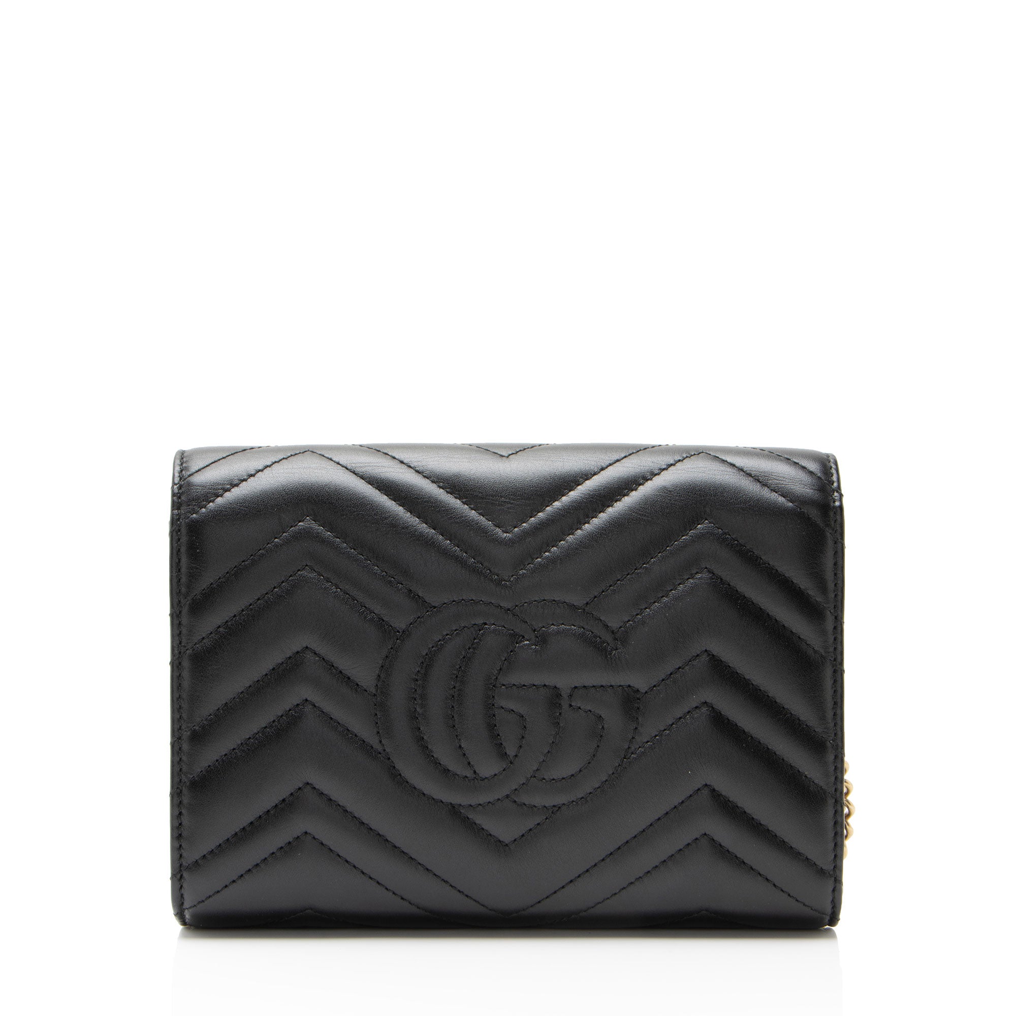 Gucci Matelasse Leather GG Marmont Wallet on Chain