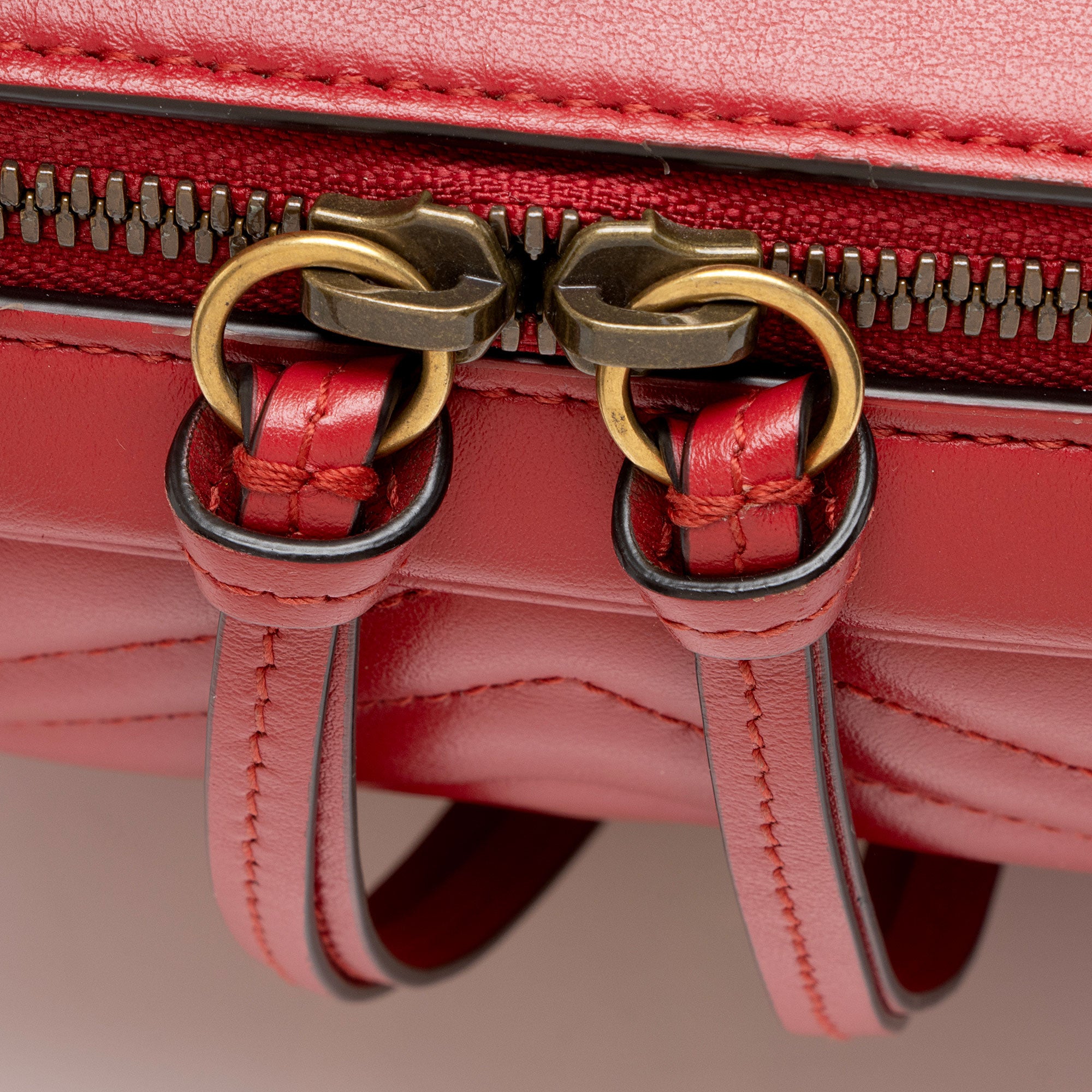 Gucci Matelasse Leather GG Marmont Zip Around Top Handle