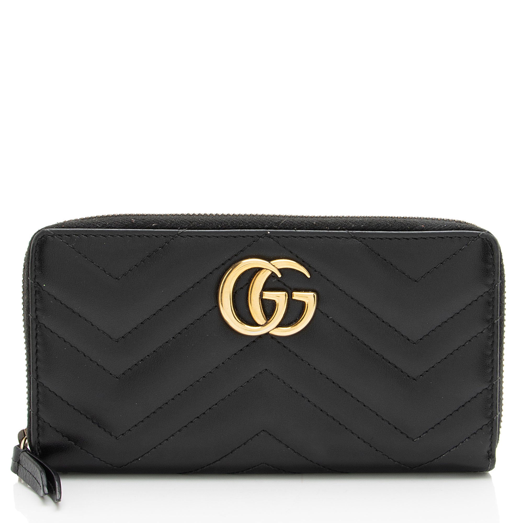 Gucci Matelasse Leather GG Marmont Zip Wallet