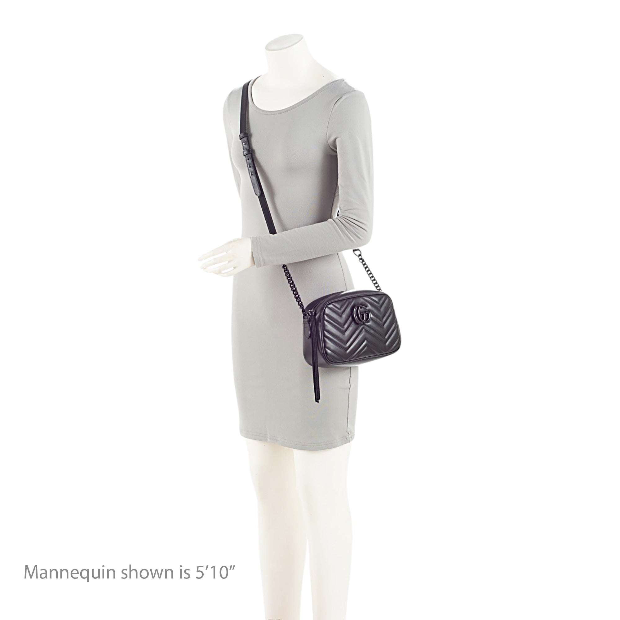 Gucci Matelasse Leather GG Marmont Monochrome Small Camera Bag