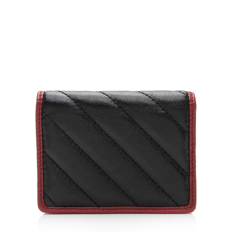 Gucci Matelasse Leather Torchon GG Marmont Card Case Wallet (SHF-dh8qb0)