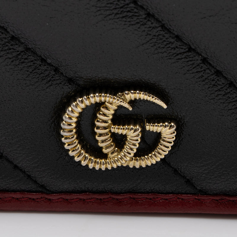 Gucci Matelasse Leather Torchon GG Marmont Card Case Wallet (SHF-dh8qb0)