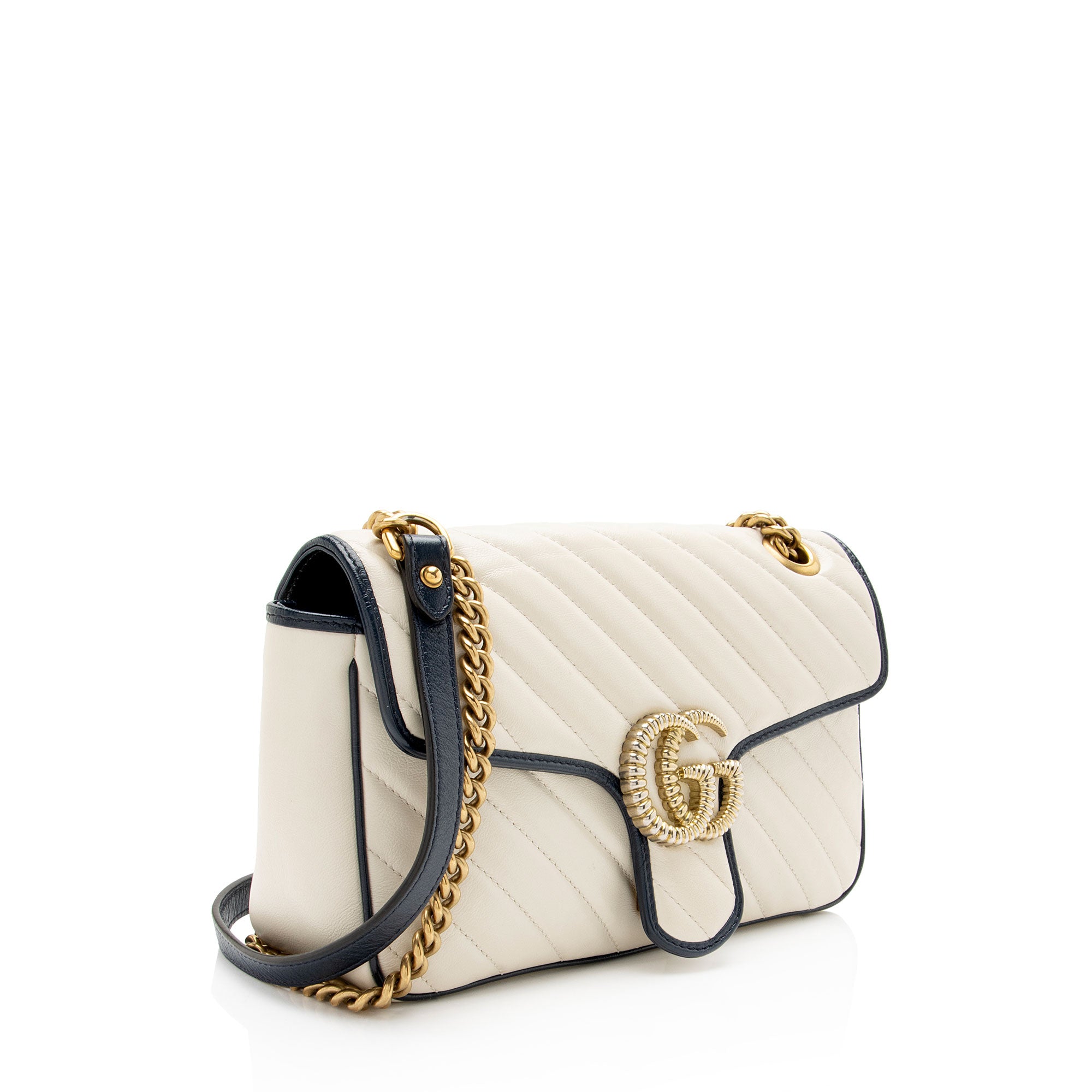 Gucci Matelasse Leather Torchon GG Marmont Medium Flap Bag