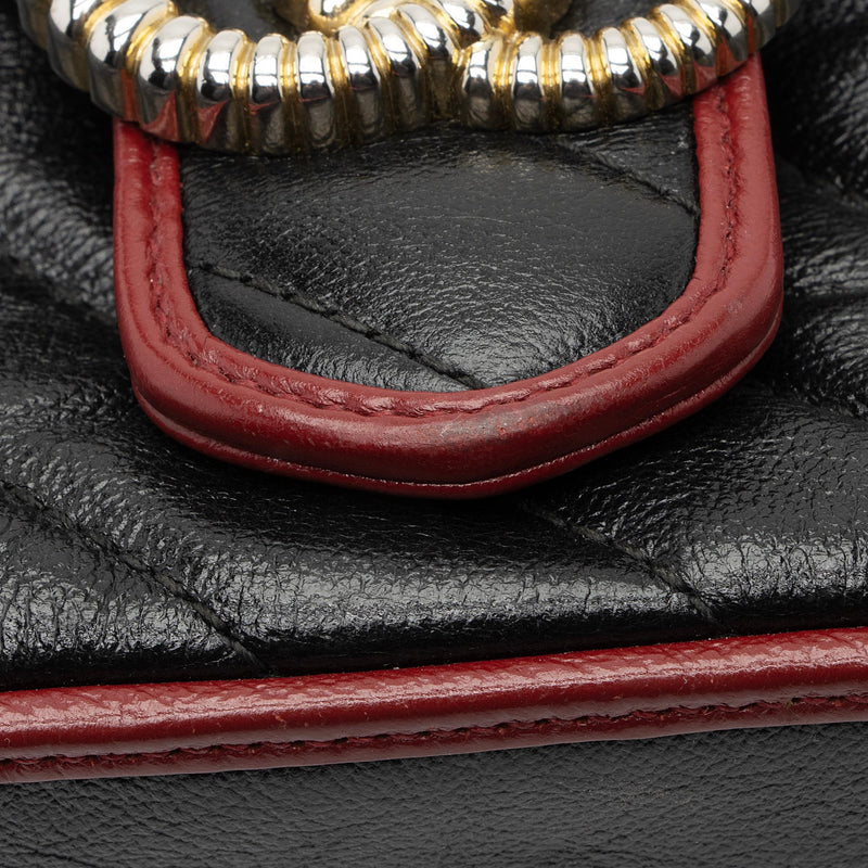 Gucci Matelasse Leather Torchon GG Marmont Mini Top Handle Bag (SHF-bIyeeK)