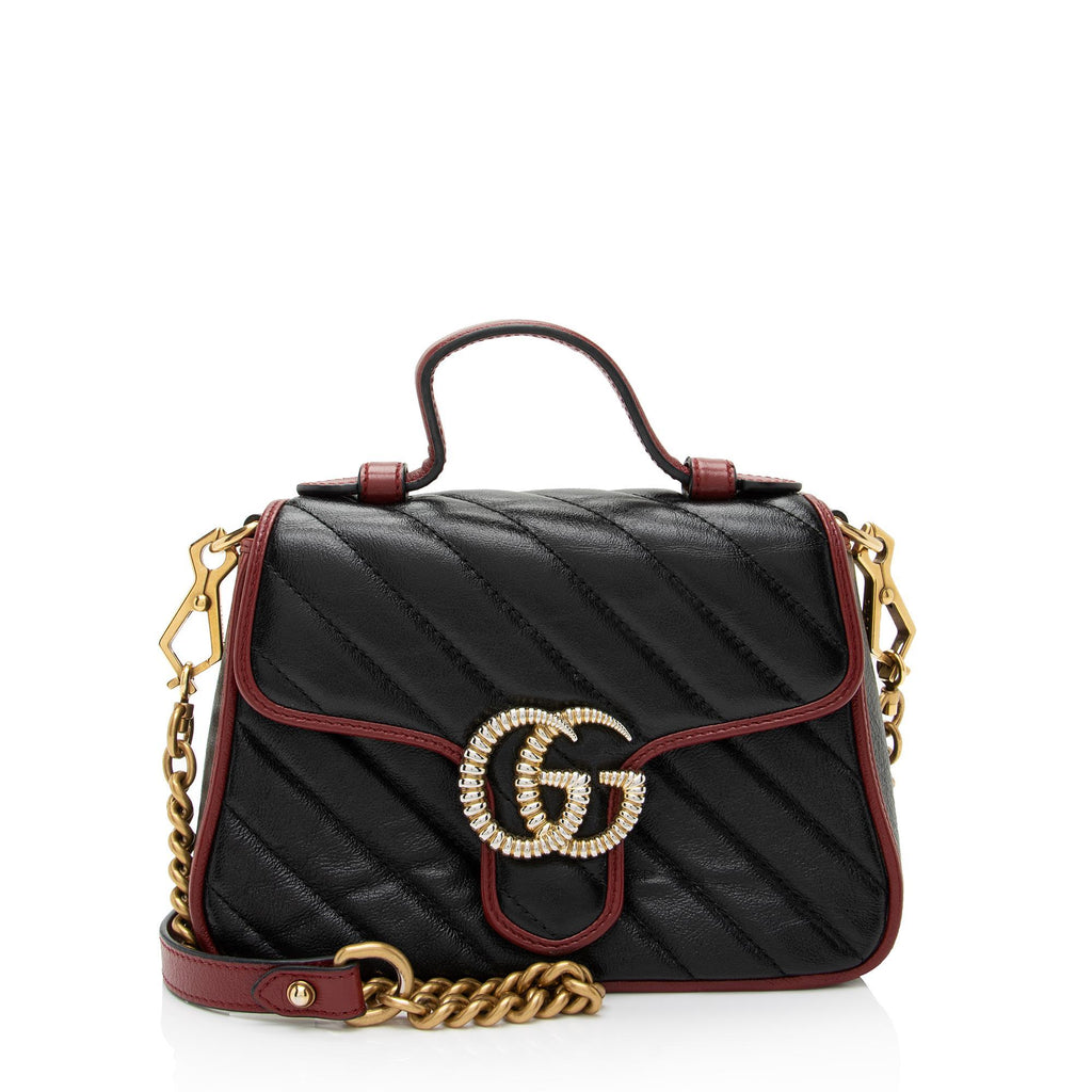 Gucci Matelasse Leather Torchon GG Marmont Mini Top Handle Bag (SHF-bI –  LuxeDH