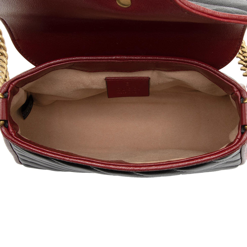 Gucci Matelasse Leather Torchon GG Marmont Mini Top Handle Bag (SHF-TofIot)
