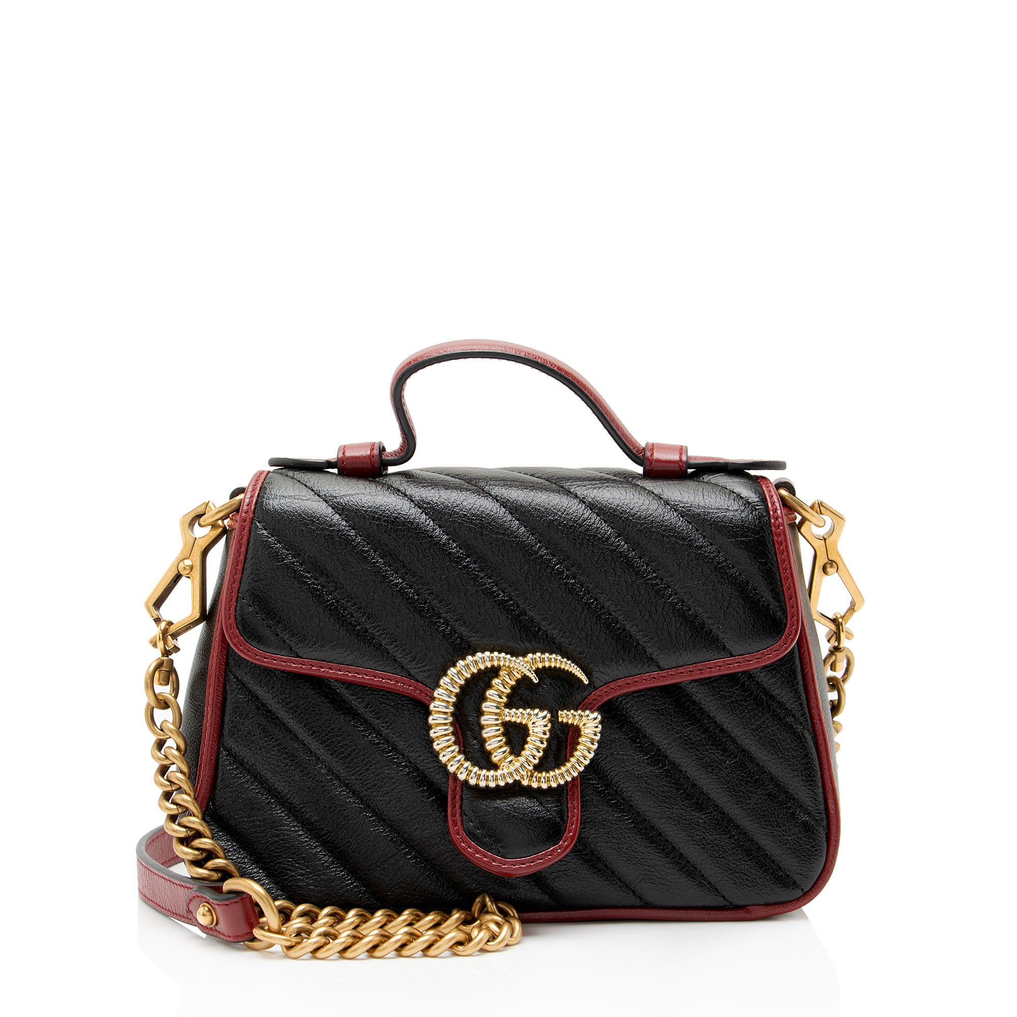 Gucci Matelasse Leather Torchon GG Marmont Mini Top Handle