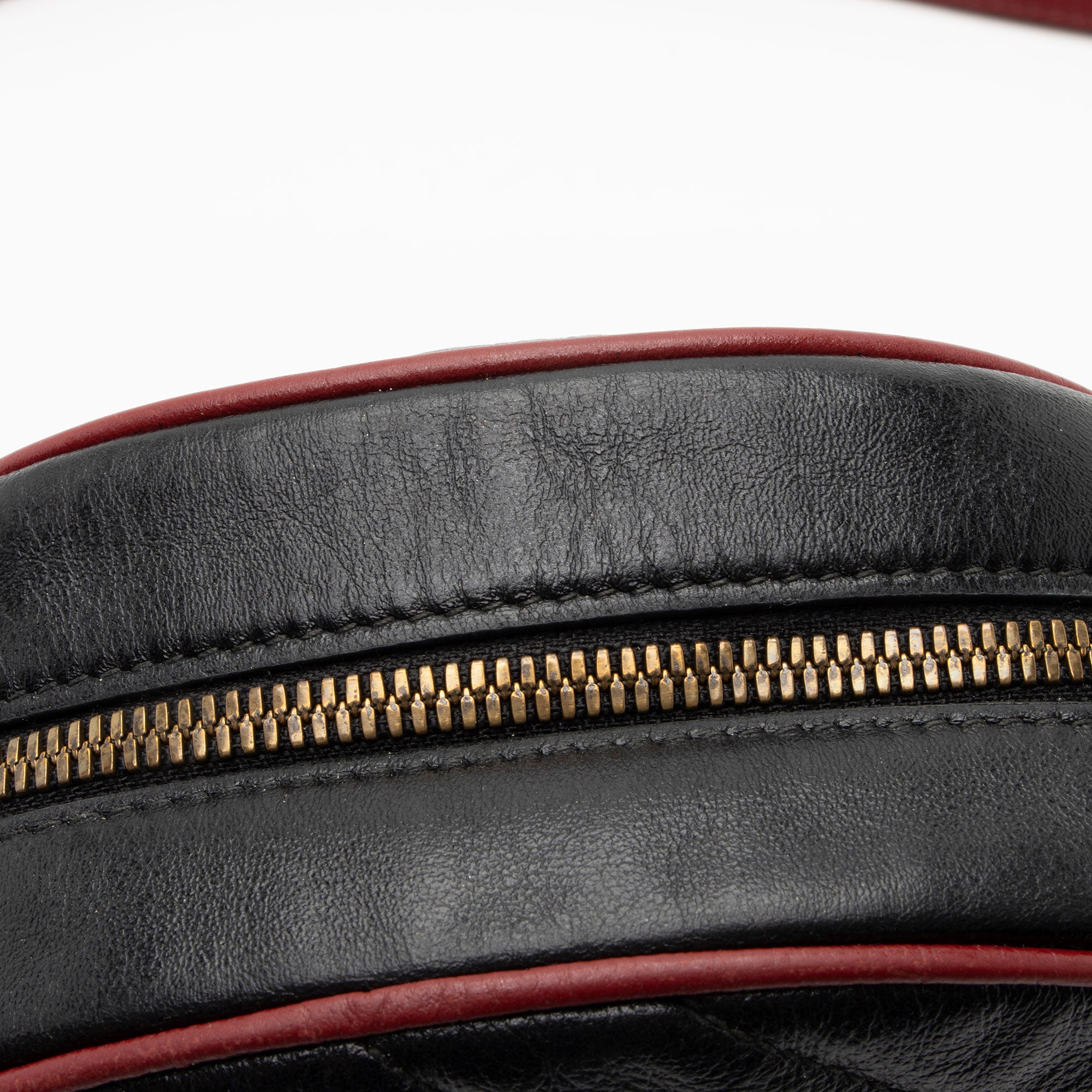 Gucci Matelasse Leather Torchon GG Marmont Round Mini Shoulder Bag