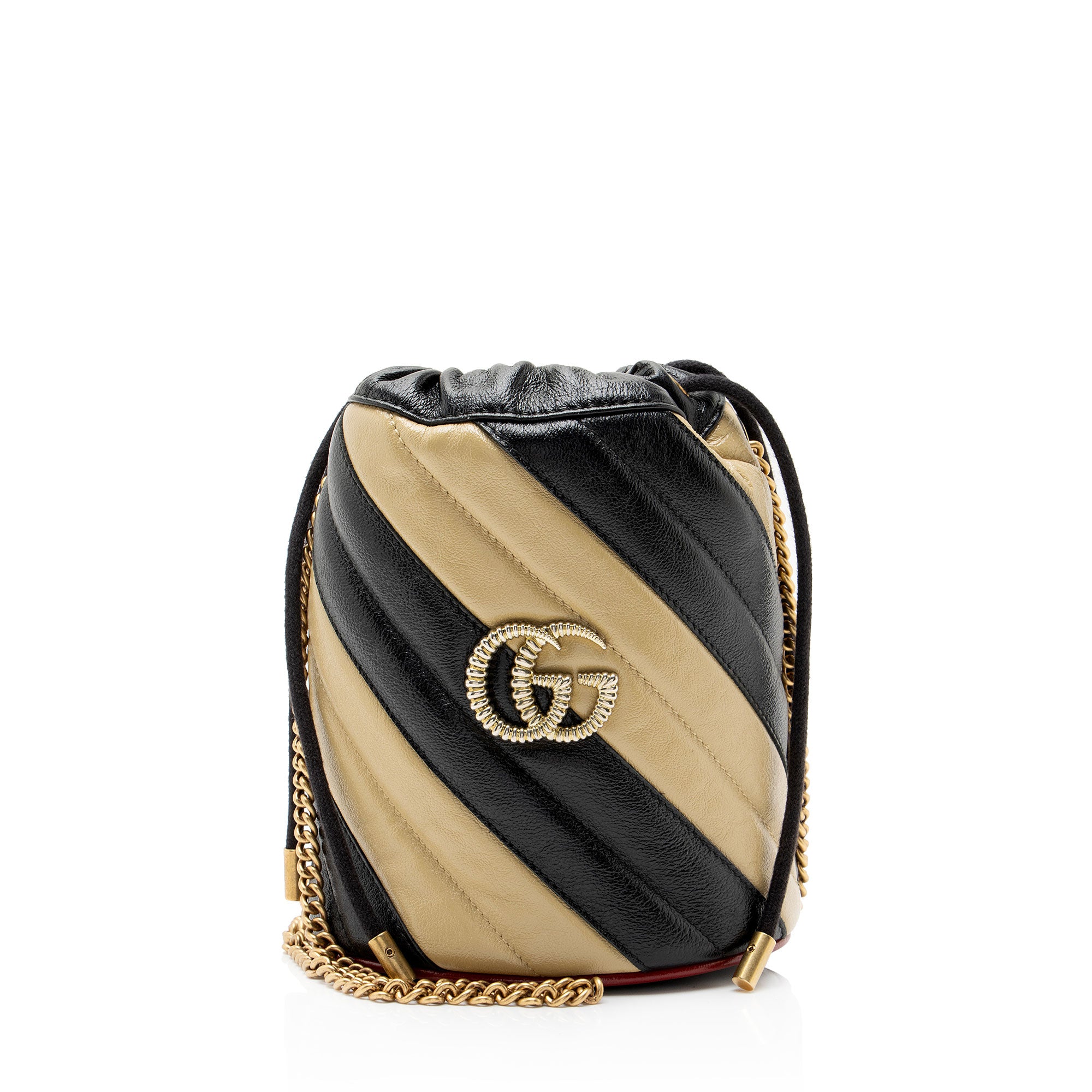 Gucci Matelasse Leather Torchon GG Marmont Small Bucket Bag