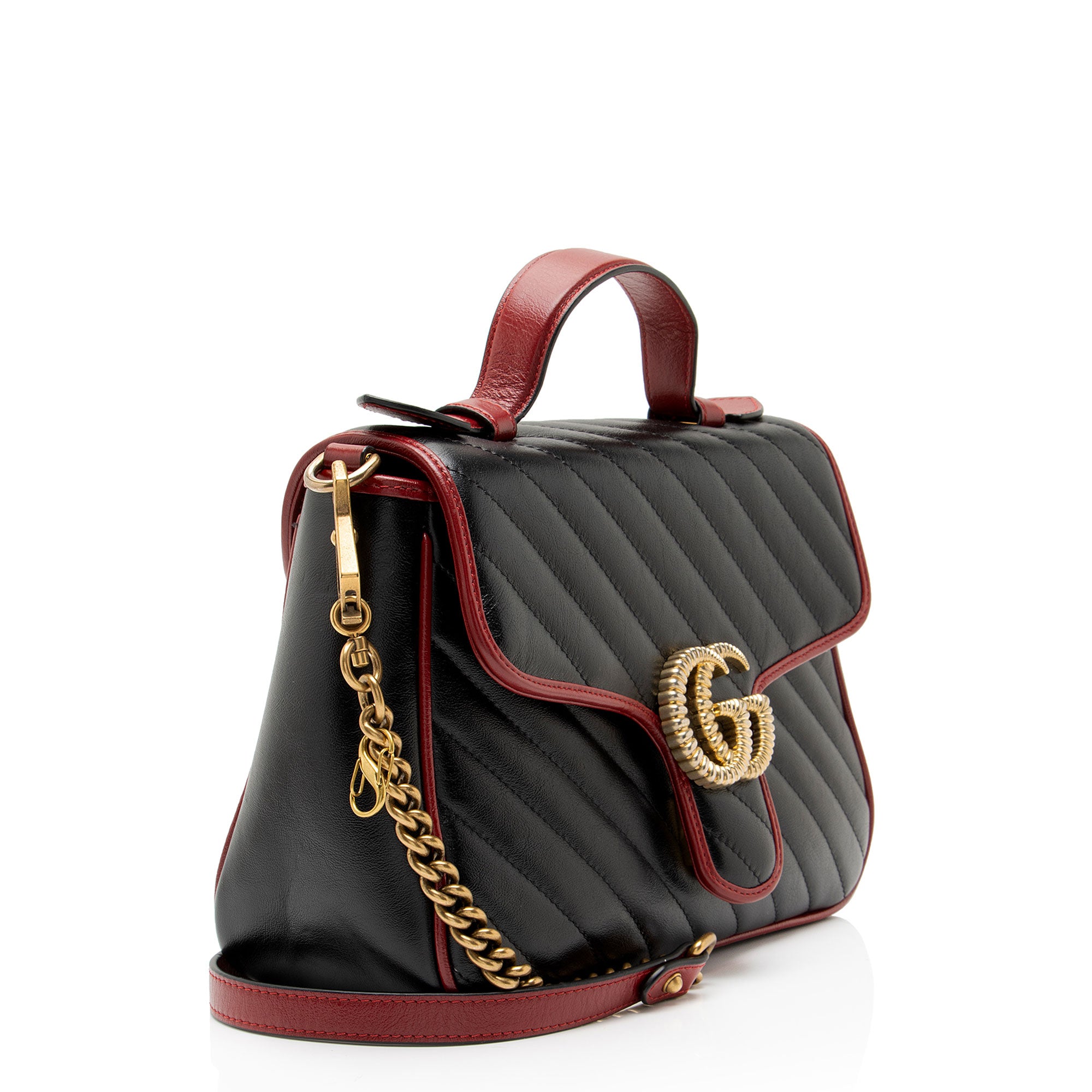 Gucci Matelasse Leather Torchon GG Marmont Small Top Handle