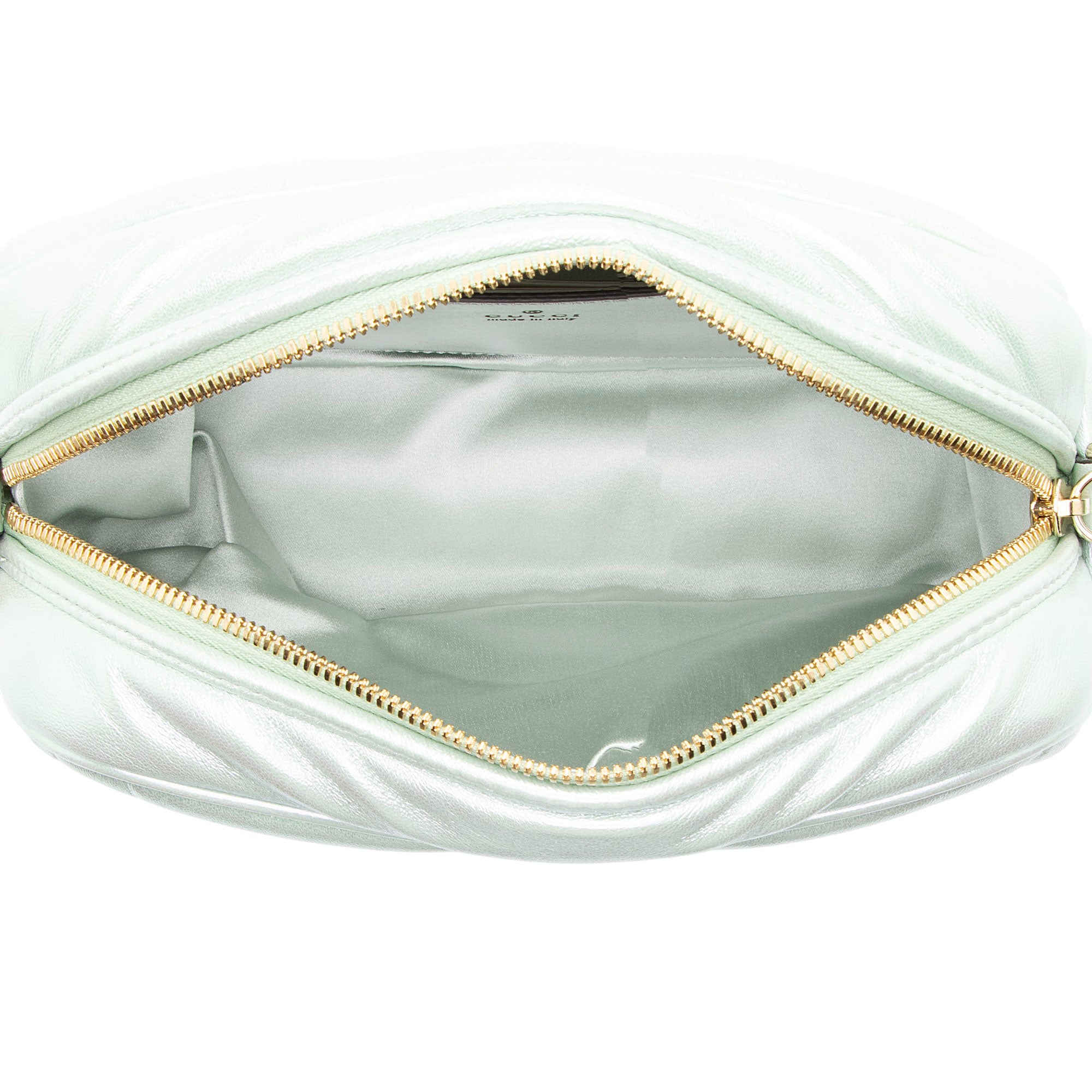 Gucci Matelasse Padded Iridescent Leather GG Marmont Small Camera Bag