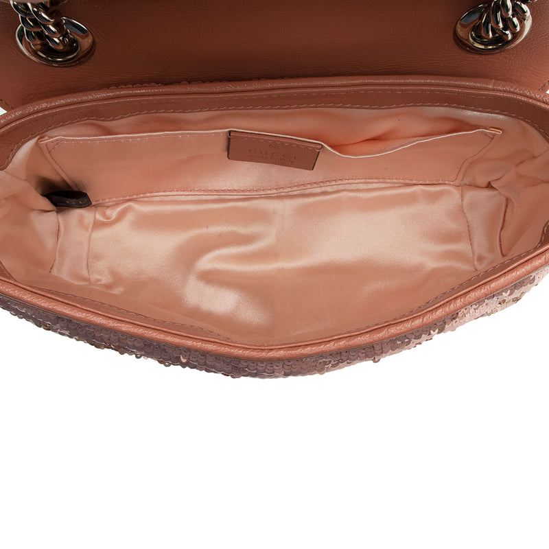 Gucci Matelasse Sequin GG Marmont Mini Flap Bag (SHF-Z3vJV3)