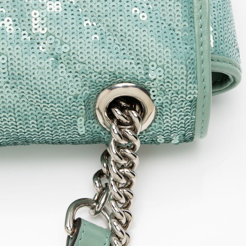 Gucci Matelasse Sequin GG Marmont Mini Flap Bag (SHF-09pAUc)