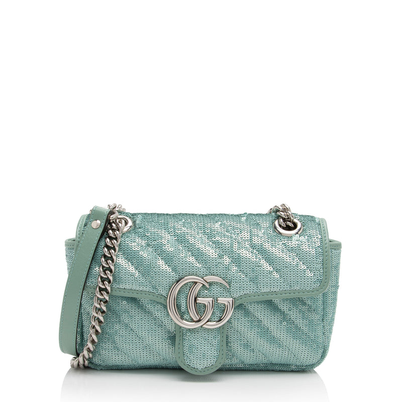 Gucci Matelasse Sequin GG Marmont Mini Flap Bag (SHF-09pAUc)